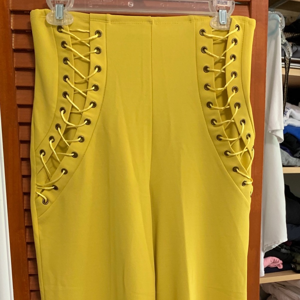 Mustard color high rise pants